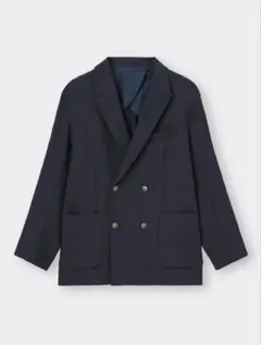 【美品GU Lサイズ　完売品】GU ダブルブレストブレザー ダークネイビー