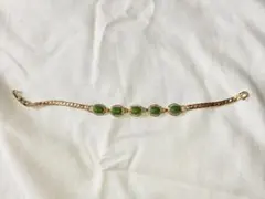 ゴールド風　緑玉ブレスレット？
