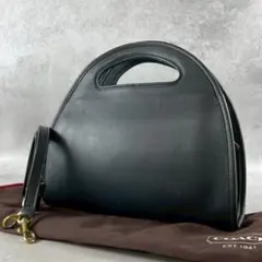 ✨美品✨コーチ　ショルダー　2way ハーフムーン　USA製　レザー　ブラック