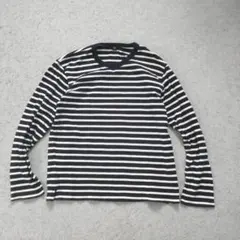 UNIQLO ボーダー 長袖Tシャツ ネイビー ホワイト M