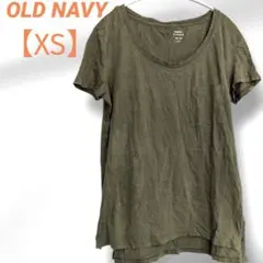 古着　OLD NAVY　Tシャツ　【XS】　半袖　オリーブ　コットン　シンプル