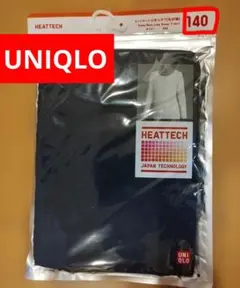 未使用 未開封ユニクロ キッズ 140 ヒートテック 長袖 Uネック ブラック