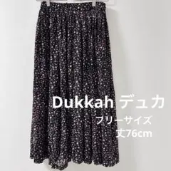 Dukkah デュカ 花柄 総レース ロングスカート Fサイズ 黒 ピンクのサムネイル