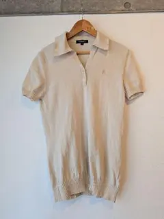 BURBERRYベージュ 半袖ポロシャツ ニット
