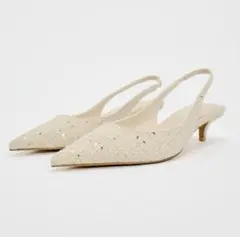 ZARA ザラ　ポインテッドトゥ スリングバックミュール サイズ23