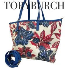 Tory Burchトリーバーチ 2way トートバッグ ショルダー　総柄　花柄