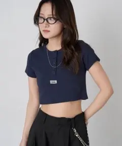 M-LINE ヘンリーネック tシャツ 半袖 「華奢見え叶う」「mline」のサムネイル
