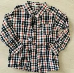 キッズ チェック柄 長袖シャツ 120