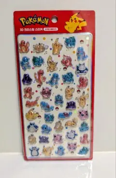 【正規品】韓国限定 ポケモン 3Dクリスタルステッカー ピカチュウ 赤 シール