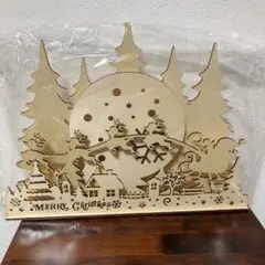 ☆訳あり❣️クリスマス ライト付 卓上ツリー 卓上 木製 3D 立体 点灯