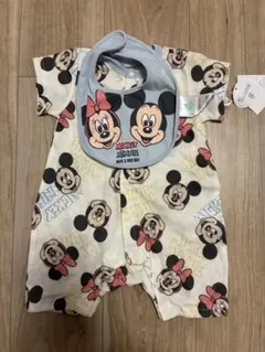 ディズニー　ミッキー　ミニー　スタイ付き　半袖　ロンパース　60〜70 新品