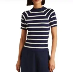 LAUREN RALPH LAUREN XXS ストライプデザイン 半袖ニット