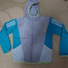 adidas neo フード付きジャケット M 水色/グレー