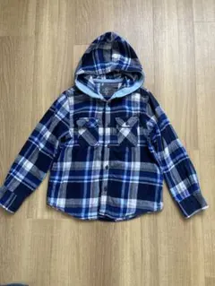 H&M フード付きチェックネルシャツ　120