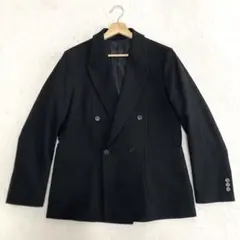 極美品　DESCENTE デサント　ダブル　テーラードジャケット　近年モデル　黒のサムネイル