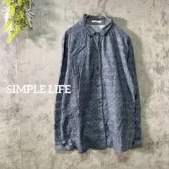 シンプルライフ　長袖シャツ　ドット柄　羽織　綿100% カジュアル　レナウン