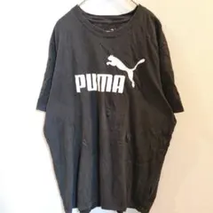 プーマ ロゴ クルーネック 半袖 Tシャツ 黒 スポーツ ストリート