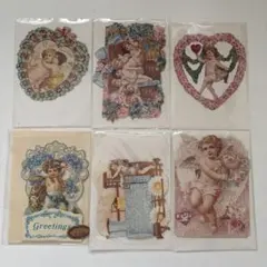 ヴィンテージ　天使のグリーティングカードセット 6枚