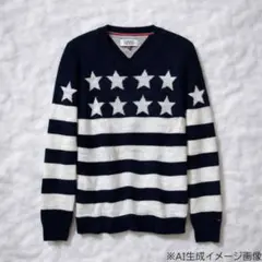 トミージーンズ 星柄 ボーダー ニット セーター M