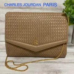CHARLES JOURDAN　シャルルジョルダン　革　編み込　パーティーバッグ