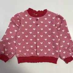 Favon トップス 赤ハートチェック 110