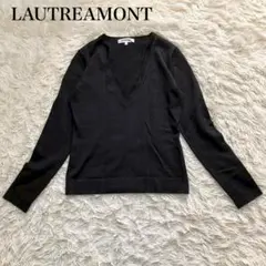 LAUTREAMONT ブラック 長袖ニット Ｖネック　ウール100% シンプル
