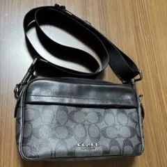 coach コーチ シグネチャー ショルダーバッグ ブラック レザー 布袋付き