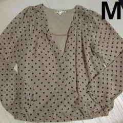 MK KLEIN+　Mサイズ ドット柄 シフォンブラウス　カシュクール　水玉のサムネイル