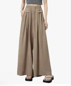 inotenka ワイドパンツ レディース Ｌサイズ カーキ