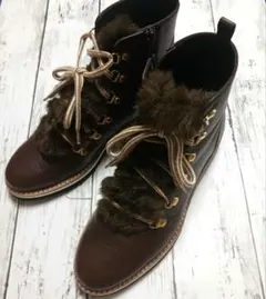 ✨極美品✨ BARCRAYファーレースアップ トレッキング ブーツ 23.5㎝
