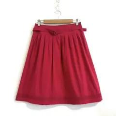 BURBERRY LONDON☆フレアスカート38☆レッド☆日本製【美品】のサムネイル