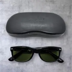 美品 レイバン サングラス 黒ぶち 度入り ブラック ケース付き