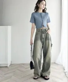 【JaVa】メンズライクペインターツイル＆ワイドデニムパンツ