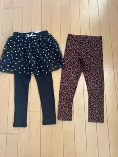 H&M ハート柄スカートとレオパードレギンス 110