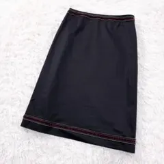 【PAULE KA✨ポールカ】ベロアライン Aラインスカート ブラック 36 Sのサムネイル