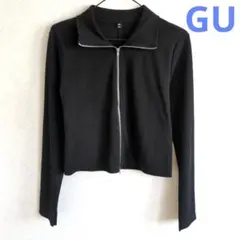 【美品】GU リブダブルジップカーディガン ブラック Lサイズ