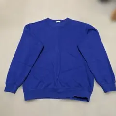 青のクルーネックトレーナー Lサイズ(裏起毛)