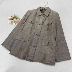 【Richriver】ツイードジャケット ブルゾン ウール混 シングル M