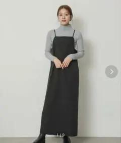 【SENSE OF PLACE】 ブラック キャミワンピース スリット入り