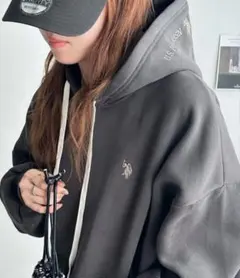 【U.S. POLO ASSN.】フードロゴ刺繍ビッグシルエットパーカー