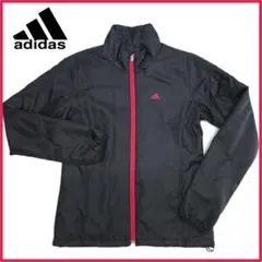 ★美品【adidas】 ゴルフ ウィンドブレーカー 黒×ピンク スポーツ S