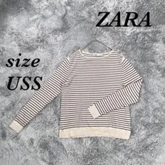 ZARA ザラ (USS) ボーダーニット 薄手 ボードネック カジュアルのサムネイル