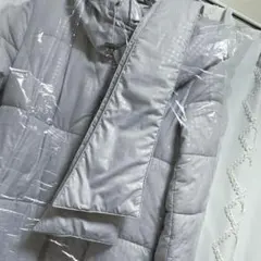 【クリーニング済 ベルト付き 美品】ダウンコート 千鳥柄 ライトグレー