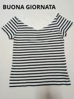 ボーダー柄 半袖Tシャツ ホワイト×ネイビーのサムネイル