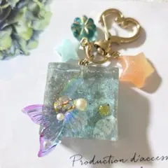 Sallyp様専用】イニシャルレジンキーホルダーS 海塗り （2点SET