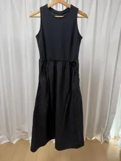 GU ブラック ノースリーブ ロングワンピース M