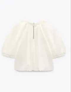 ホワイト バルーンスリーブ シャツ　ZARA ザラ