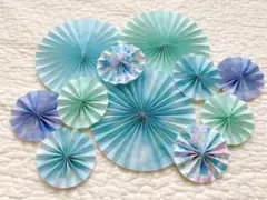 ペーパーファン　飾り付け　初節句　お食い初め　誕生日　記念日　お祝い　卒園　卒業