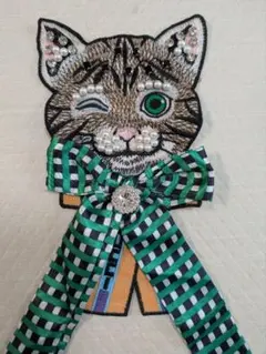 猫刺繍ワッペン特大
