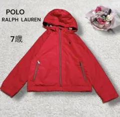 【ポロラルフローレン】ナイロン　ウインドブレーカー　ジャンバー　ブルゾン　赤7歳